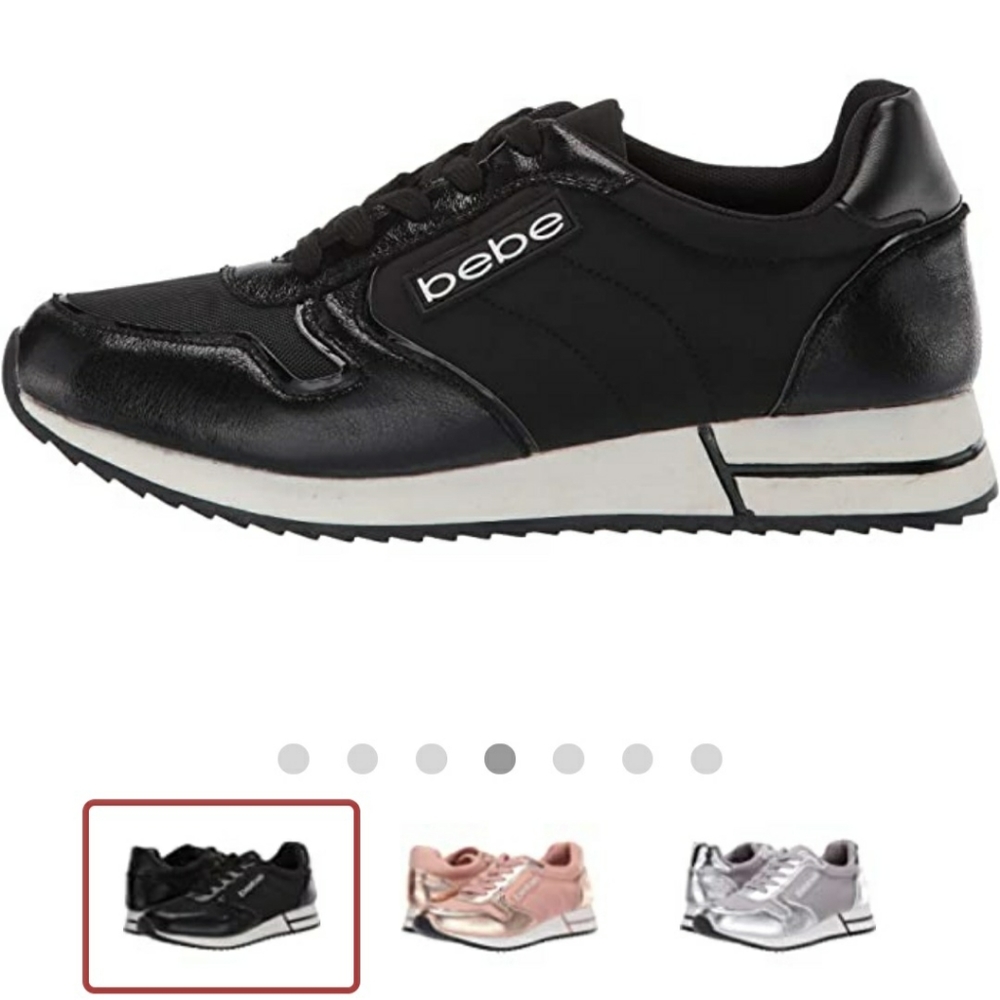 BEBE Bardot Black Sneaker New, sz: 7.5.